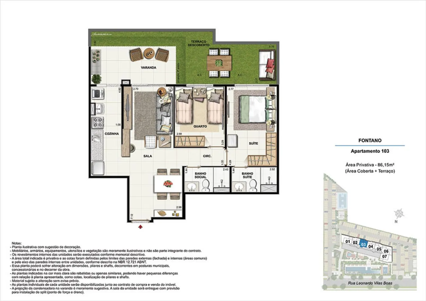 Planta do Fontano Residencial
