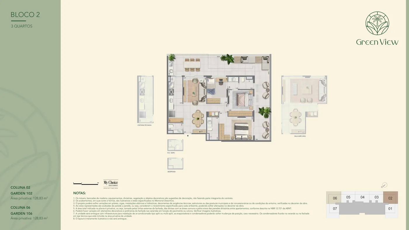 Planta do Green View Barra