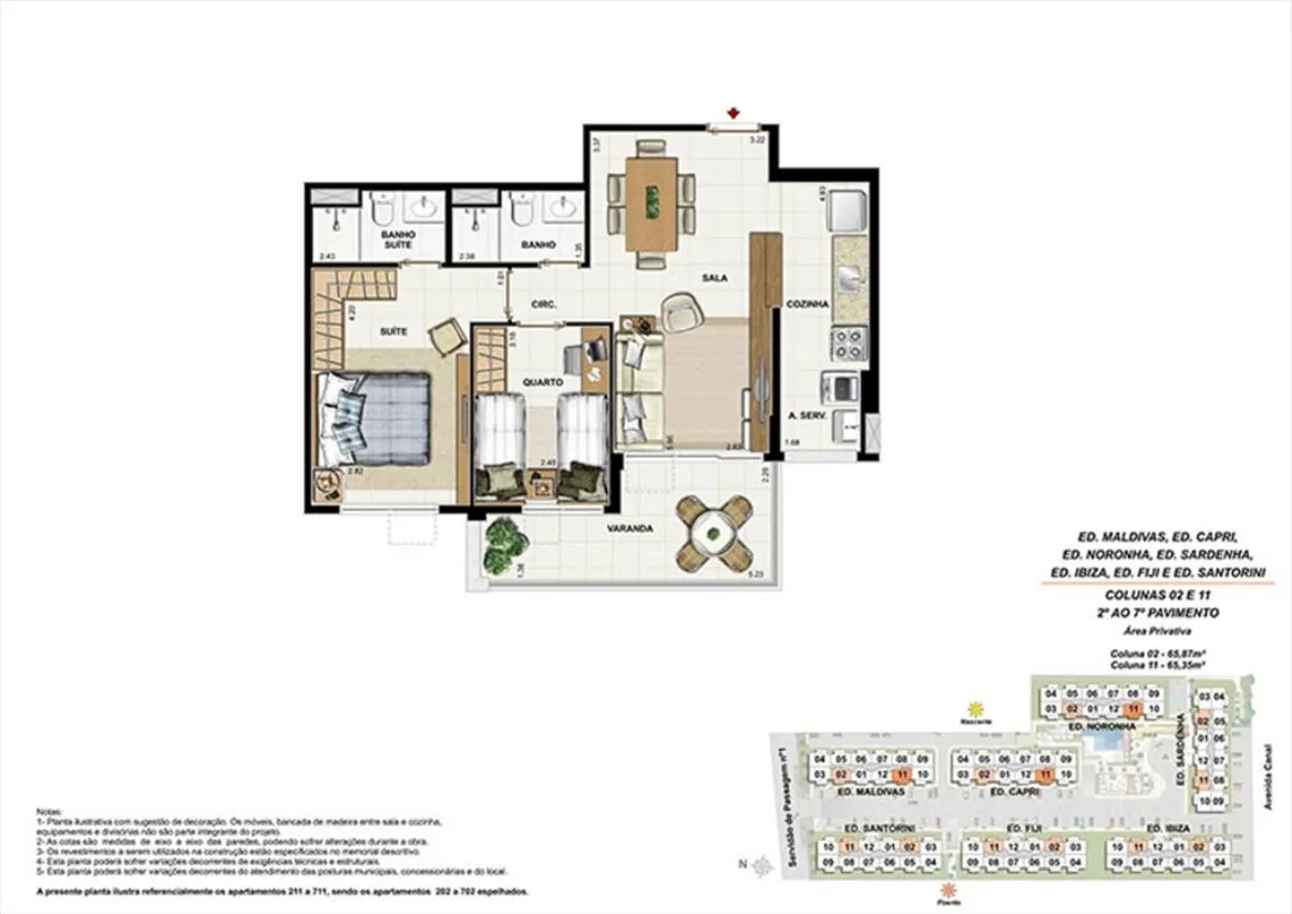 Planta do Ocean Pontal Residence