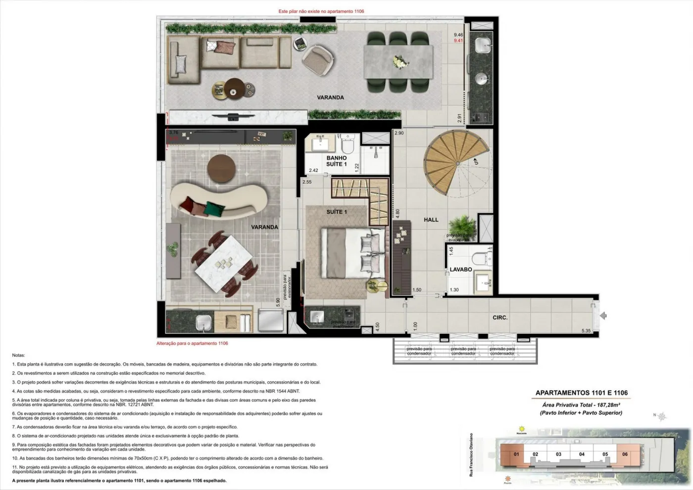 Planta do On The Sea Arpoador
