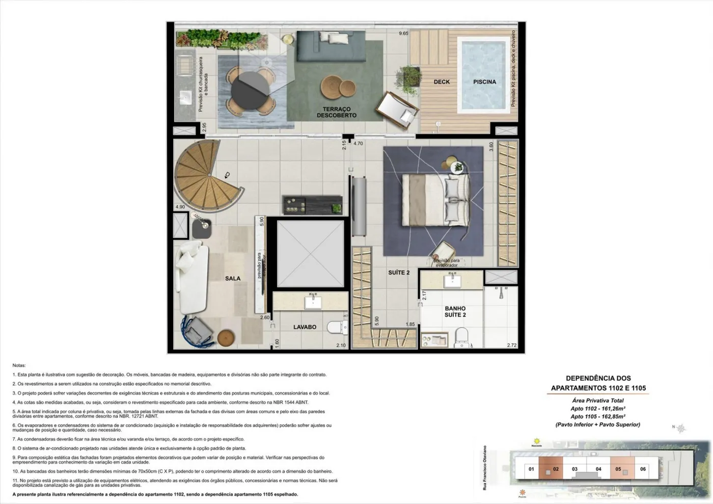 Planta do On The Sea Arpoador