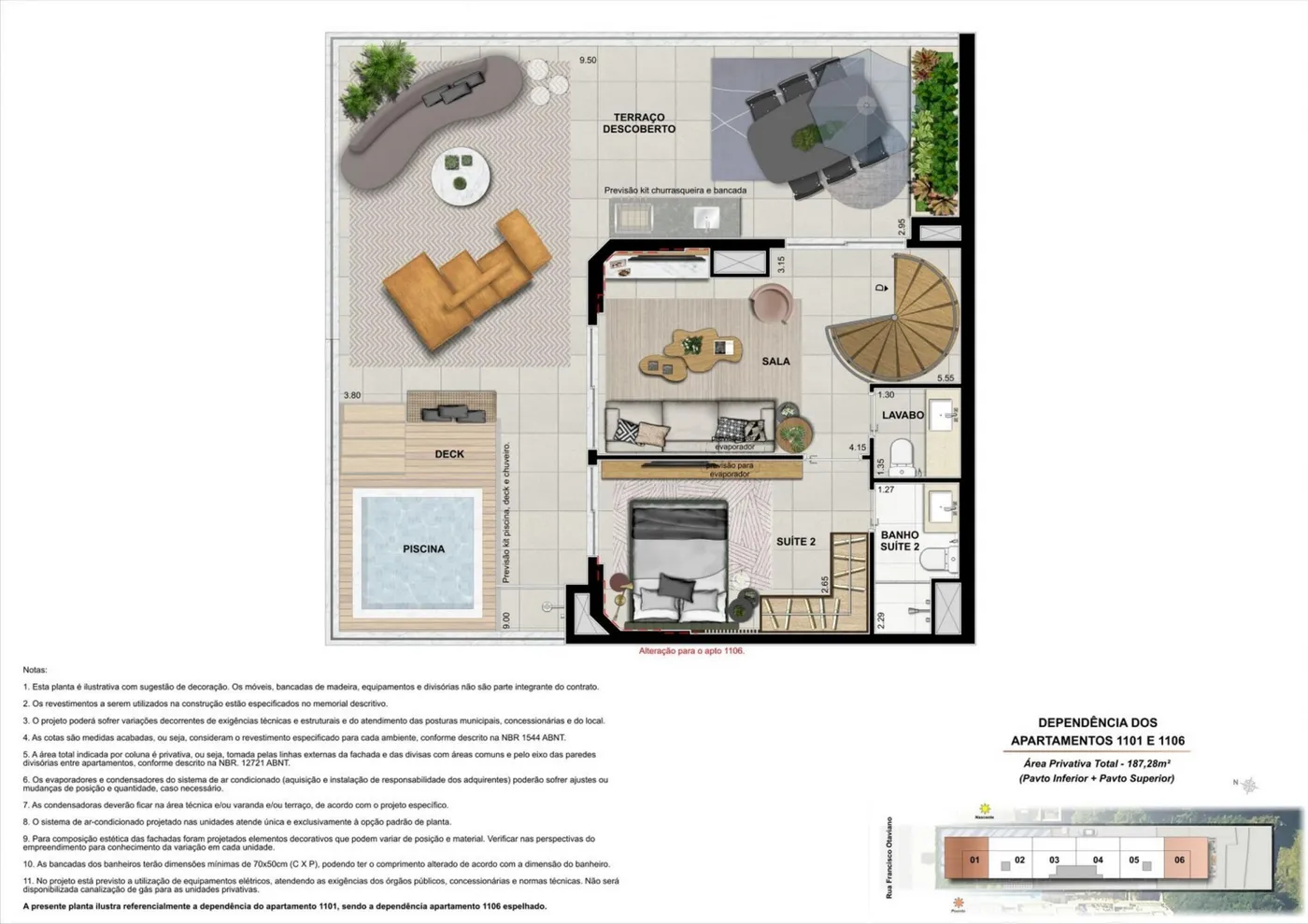 Planta do On The Sea Arpoador