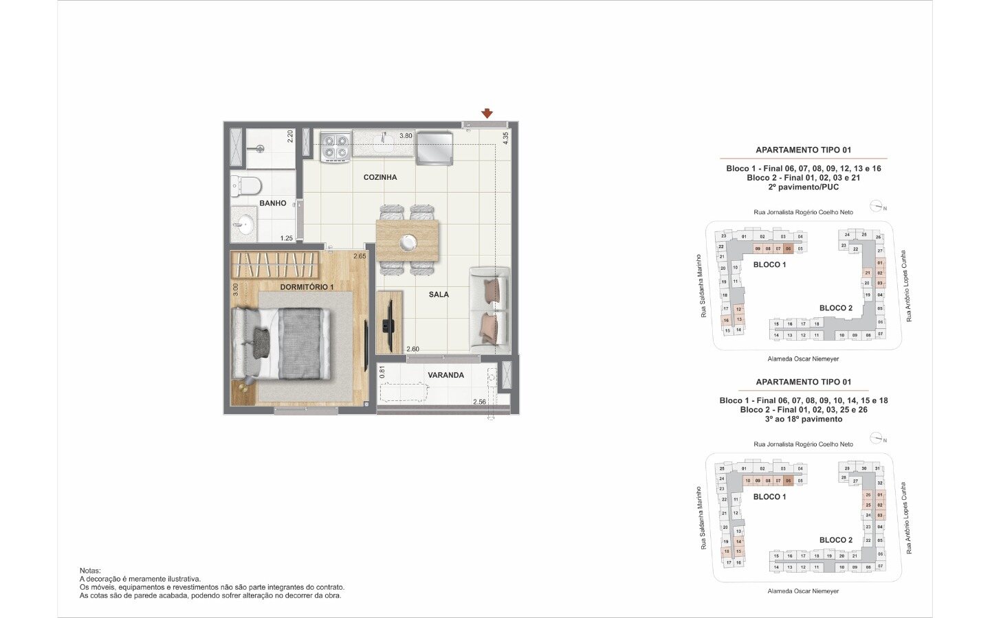 Outra planta de 1 quarto