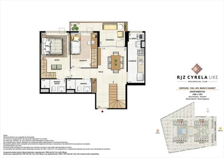 Planta do RJZ Cyrela Like, 3ª fase