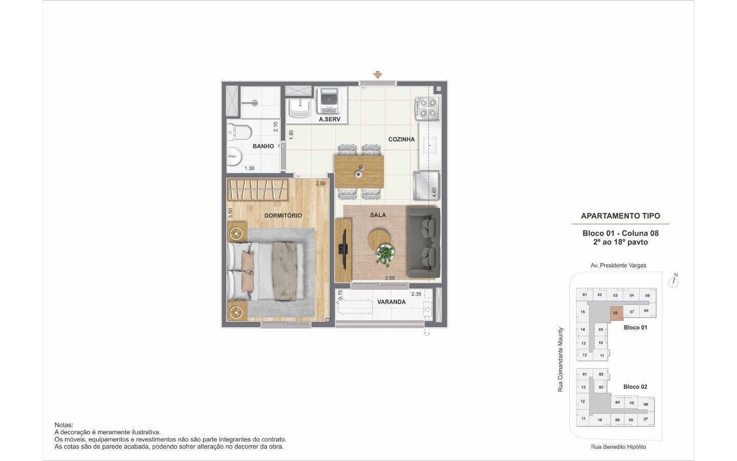 Planta de 1 quarto