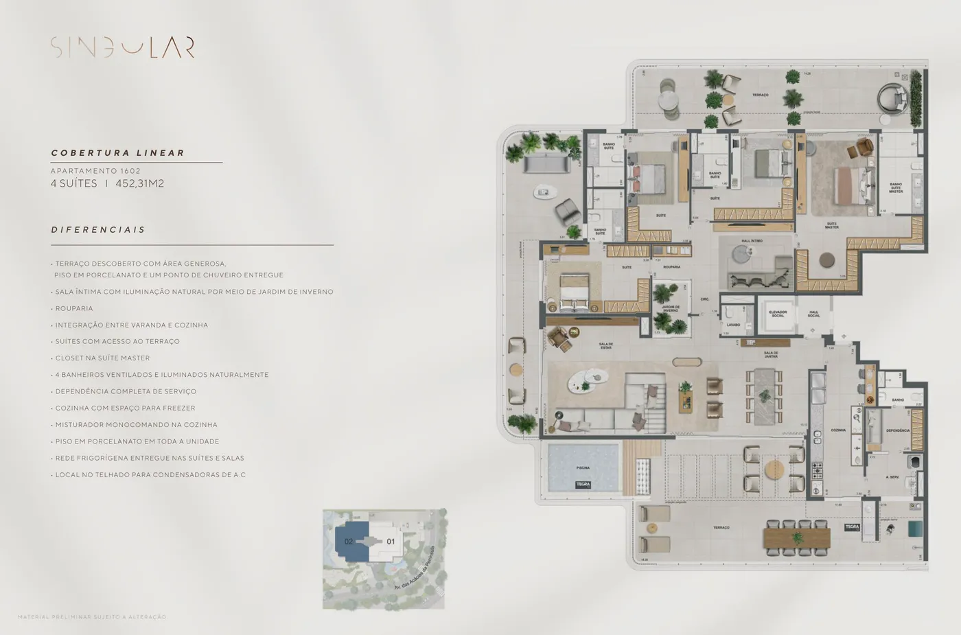Planta do SINGULAR PRIVATE RESIDENCE