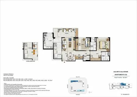 Planta do Soho Residence Barra