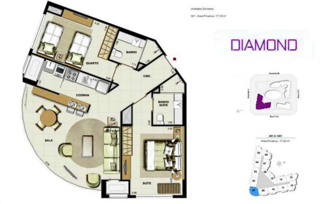 Planta do Union Suites Barra