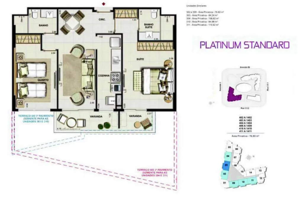 Planta do Union Suites Barra