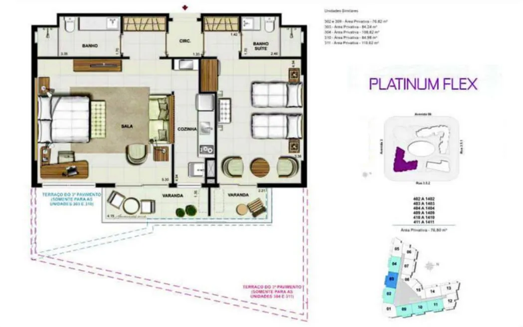 Planta do Union Suites Barra
