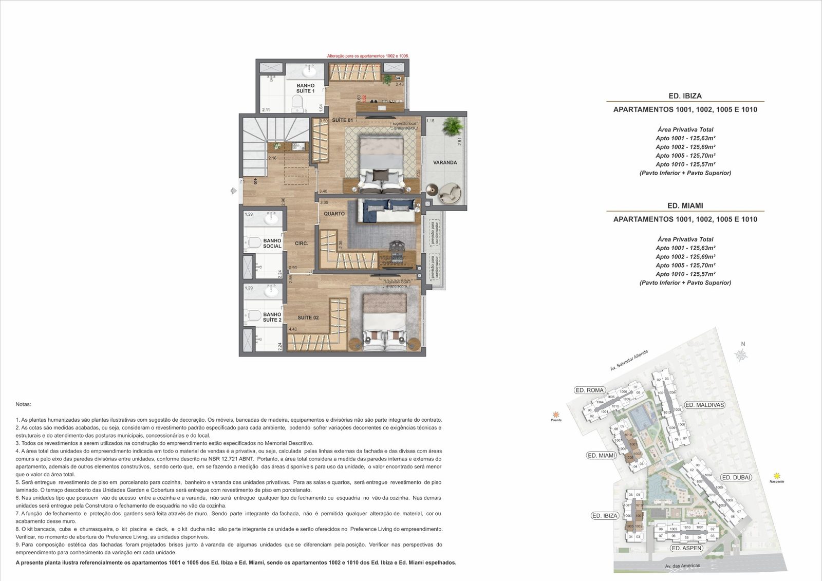 Planta Cobertura · 3 quartos · 2 suítes · 1 vaga