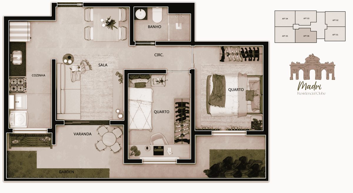 Garden Apto 106 - 53,93 m²