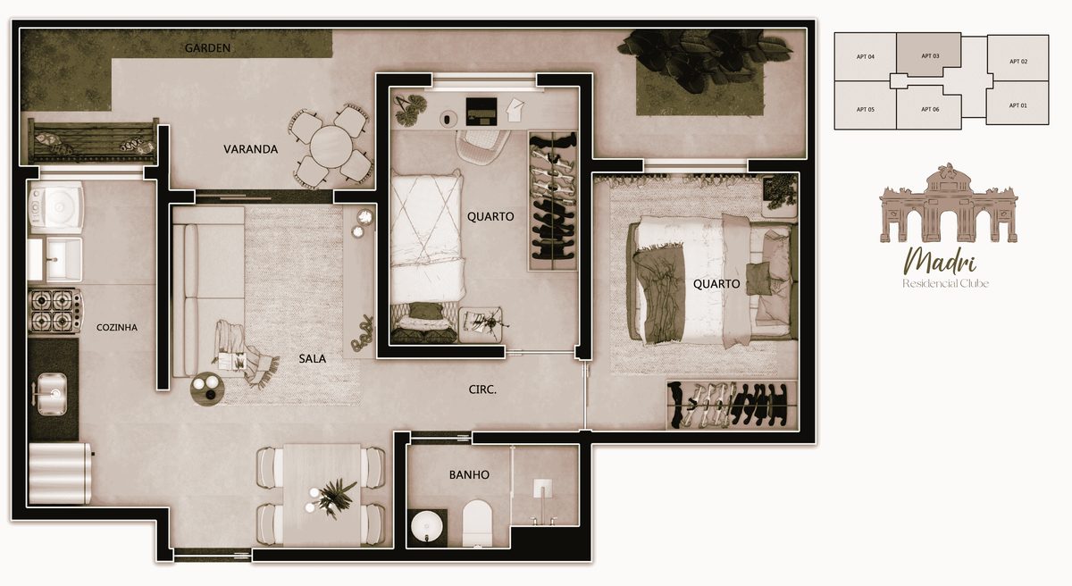 Planta apartamento adaptável PNE