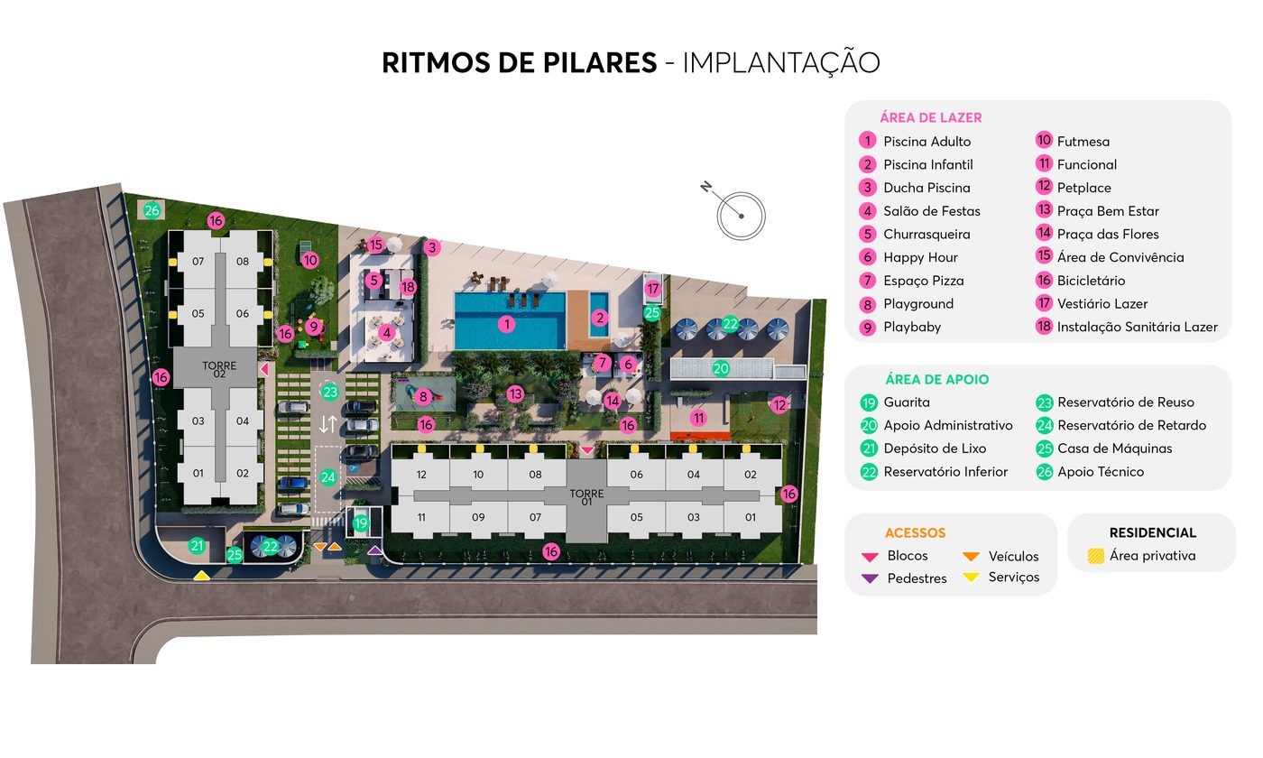 Implantação do condomínio